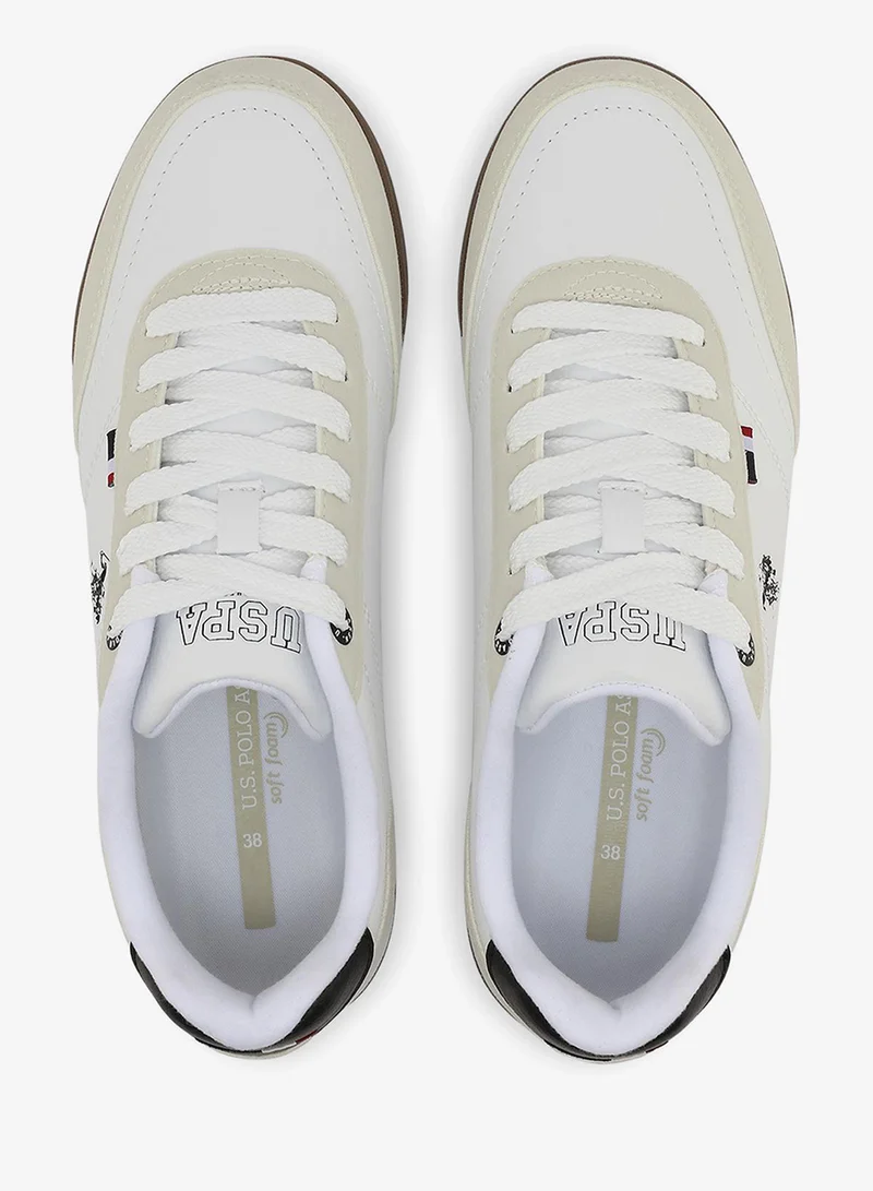 U.S. Polo Assn. white Women's White Low-Top Sneakers - Lightweight Lace-Up Design, Comfortable for Everyday Outfits for Women | Best Price UAE